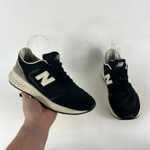 New Balance X-70 Sneakers Women's 8 Black White Lace Up Low Top Running Shoes - Picture 1 of 10